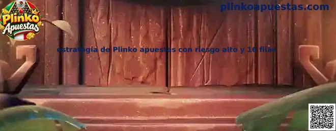 Ejemplo visual de una estrategia de Plinko apuestas con riesgo alto y 16 filas