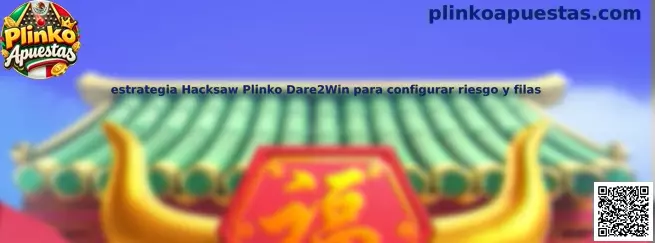 Imagen ilustrativa de la estrategia Hacksaw Plinko Dare2Win para revisar filas, niveles de riesgo y multiplicadores